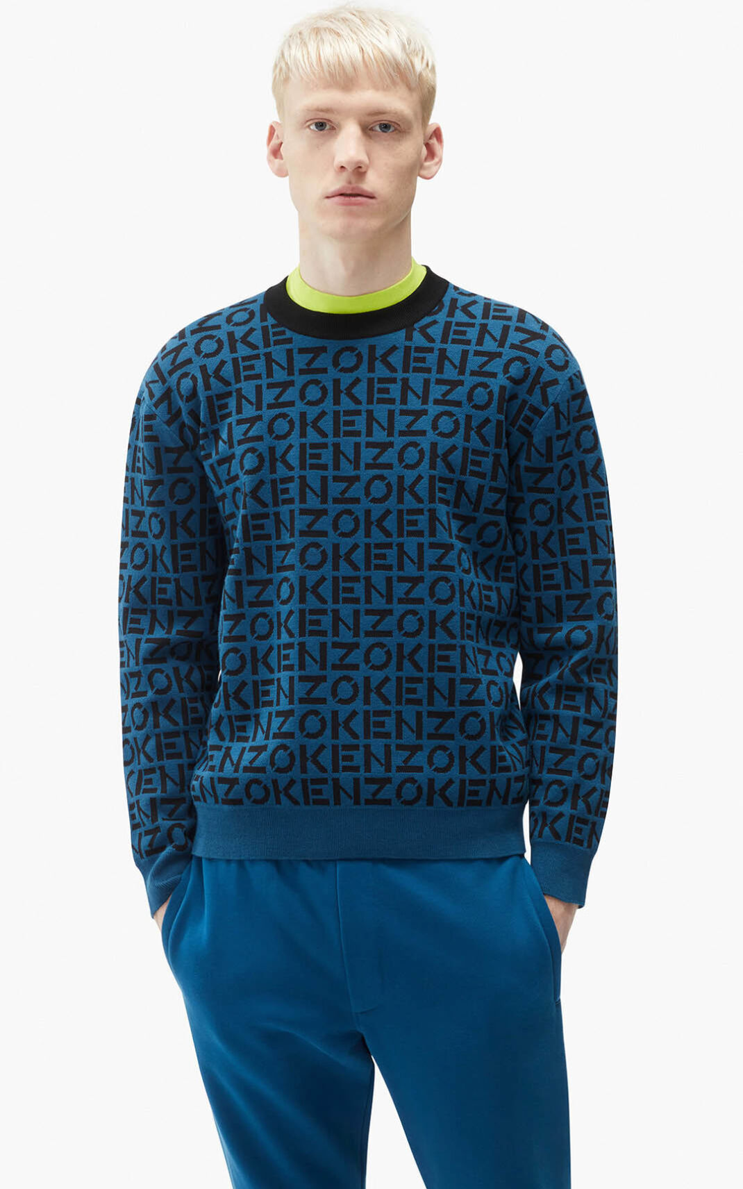 Kenzo Sport monogram Stickad Tröja Herr | 67185-IQCZ